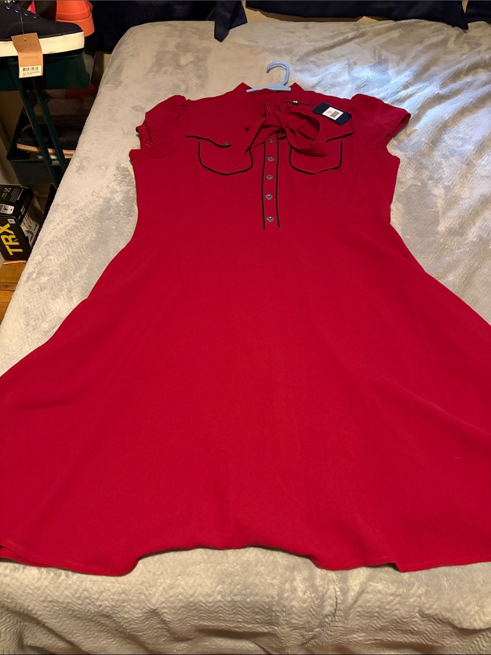 Hell Bunny - Red Bow Neck A-Line Dress